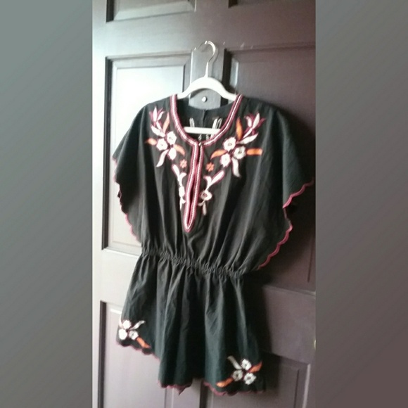 Free People Floral Appliqued Romper One Piece - Picture 1 of 8